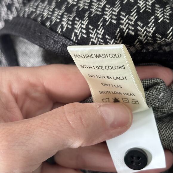 Max Studio Top Small Knit High Neck Houndstooth Preppy Academia Dark Maximalist - Picture 11 of 13